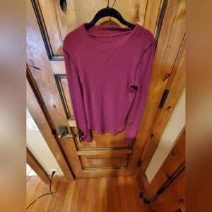 Free people long sleeve henley with lace up cuffs